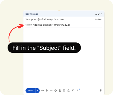 Screenshot showing subject line field