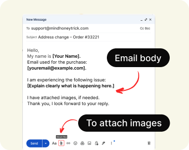 Screenshot showing email body